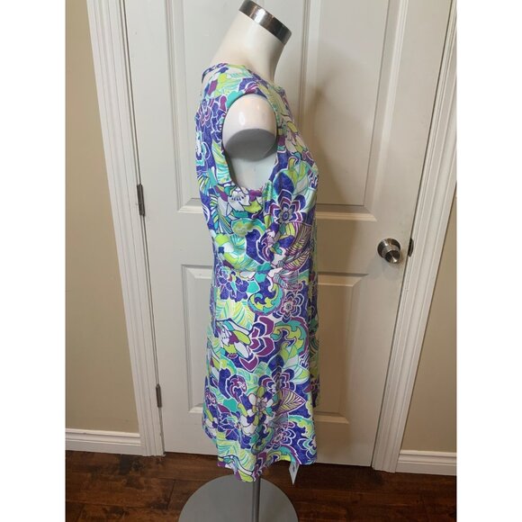 Title Nine Blue Floral Strappy Open Back Mini Athletic Dress, Size Small - Picture 2 of 6